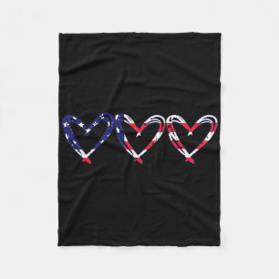 Heart Us American Flag Funny 4th Of July Independe Fleece Blanket