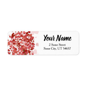 Heart Valentine Card Return Address Labels