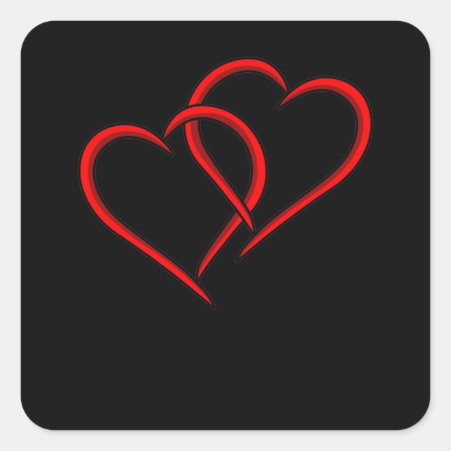 Heart Valentine Cute Romantic Valentines Day Coupl Square Sticker (Front)