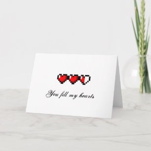 Heart Valentine Love Card Life Bar Gamer