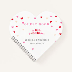 Heart Valentine Theme Baby Girl Shower Red Pink Gu Notebook