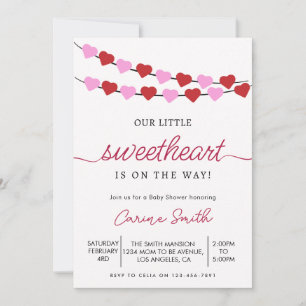 Heart Valentine's Baby Shower Invitation
