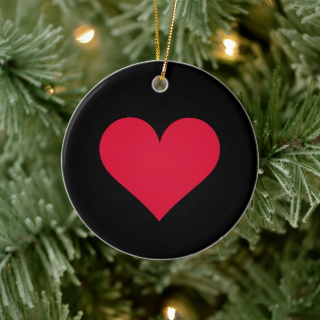 Heart Valentines Day Love Heart  Ceramic Ornament (Tree)