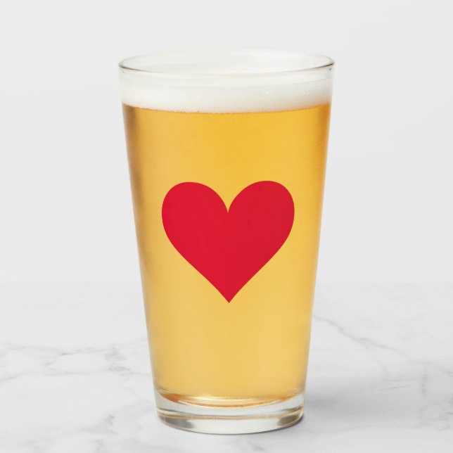 Heart Valentines Day Love Heart  Glass (Front Filled)