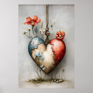 Heart Valentine's Day print, Spring Wall Art