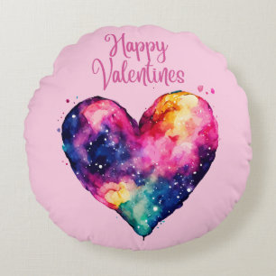 Heart Valentines Day Round Pillow
