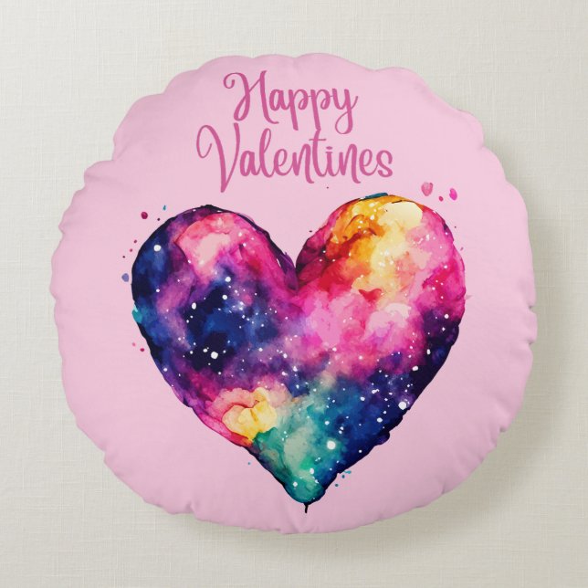 Heart Valentines Day  Round Pillow (Front)