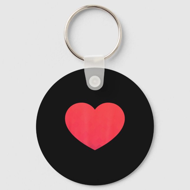 Heart Valentines Day Shirt - Graphic Novelty Love  Keychain (Front)