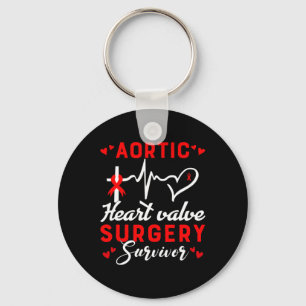 Heart Valve Surgery Survivor Heart Disease Awarene Keychain