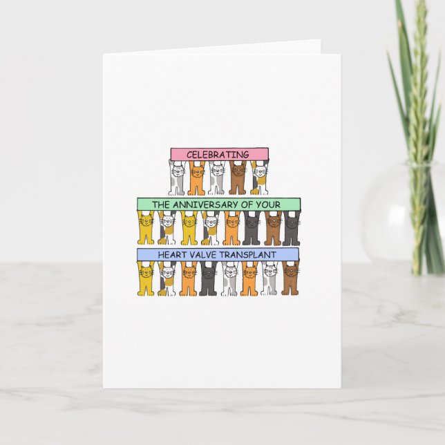 Heart Valve Transplant Anniversary Congratulations Card (Front)