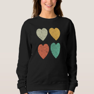 Heart Vintage Valentines Day Retro V Day Pajama Co Sweatshirt