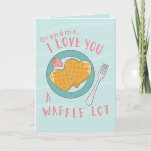 Heart Waffles for grandma birthday custom design Card