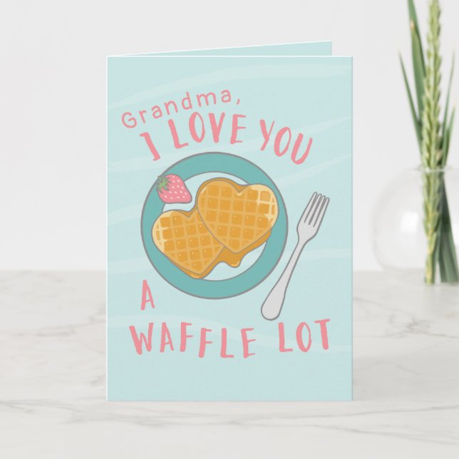 Heart Waffles for grandma Mother's Day custom Card (Front)