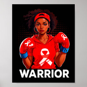 Heart Warrior African American Woman Boxing Heart Poster