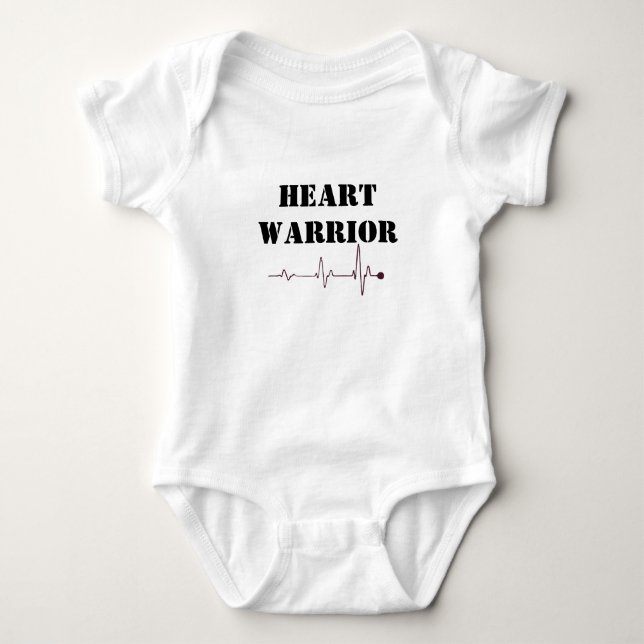 heart warrior baby bodysuit (Front)