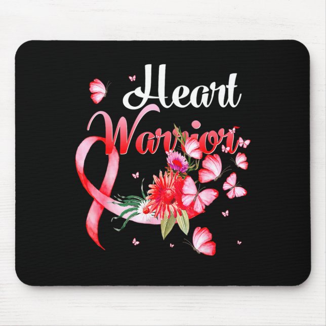 Heart Warrior Butterfly Heart Disease Awareness _1 Mouse Pad (Front)