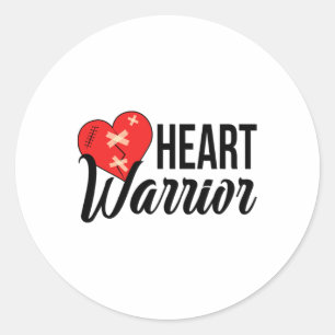 Heart Warrior Chd Warrior Congenital Heart Disease Classic Round Sticker