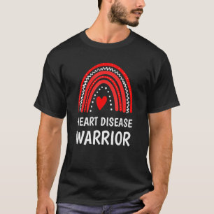 Heart Warrior Go Red Ribbon Rainbow Heart Disease  T-Shirt