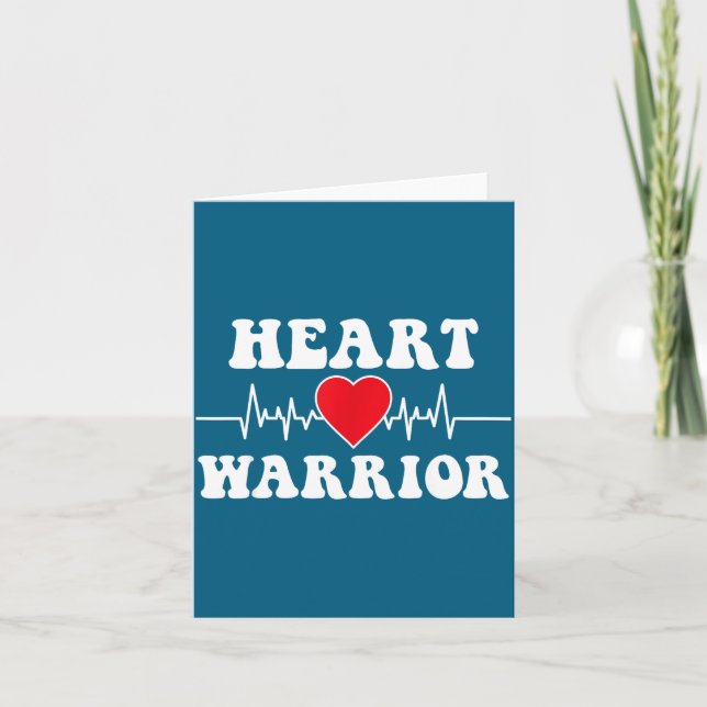 Heart Warrior Heart Disease Awareness Month Red He Card (Front)