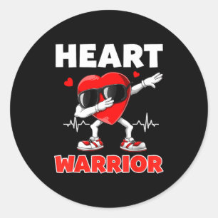 Heart Warrior Heart Disease Awareness Month Red He Classic Round Sticker