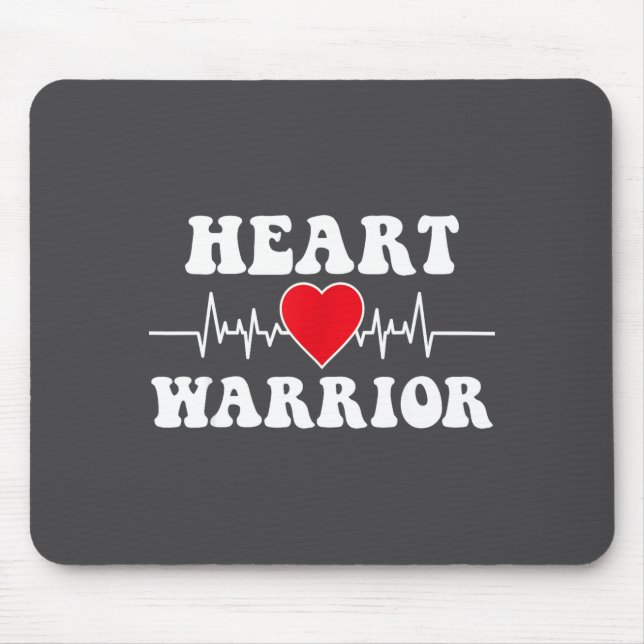 Heart Warrior Heart Disease Awareness Month Red He Mouse Pad (Front)