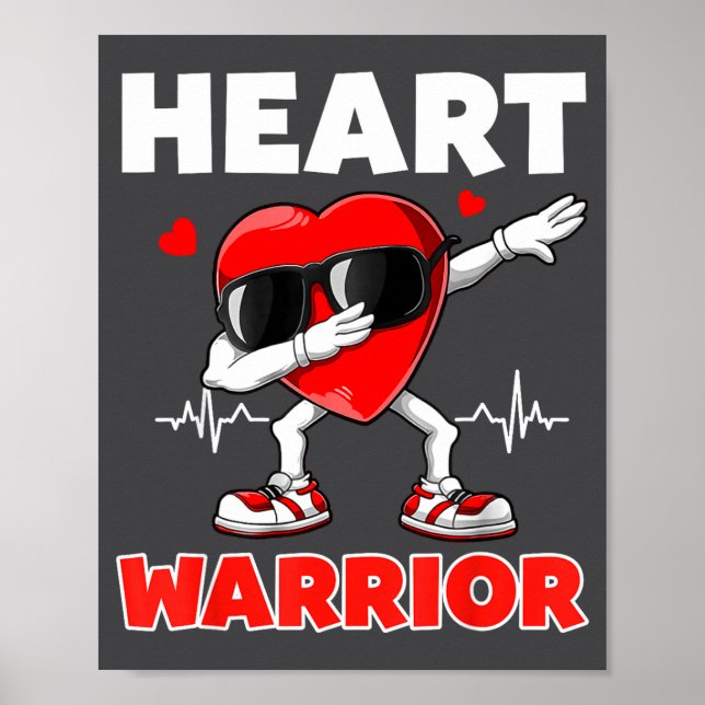 Heart Warrior Heart Disease Awareness Month Red He Poster (Front)