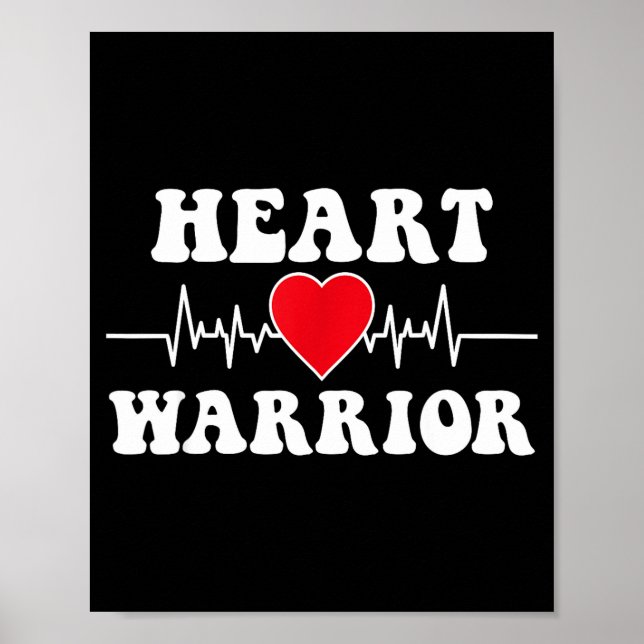 Heart Warrior Heart Disease Awareness Month Red He Poster (Front)