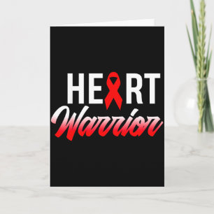 Heart Warrior Heart Disease Awareness Support Squa Card