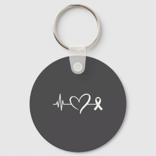 Heart Warrior Heartbeat American Heart Disease Awa Keychain