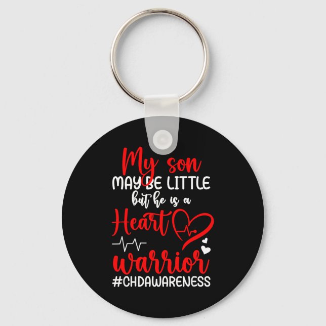 Heart Warrior Mother Chd Awareness Chd Mom Of A Ch Keychain (Front)