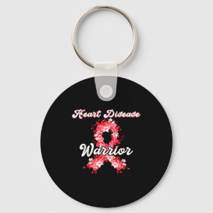 Heart Warrior Red Heart Disease Awareness Ribbon S Keychain