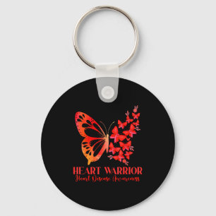Heart Warrior Red Ribbon Butterfly Heart Disease A Keychain