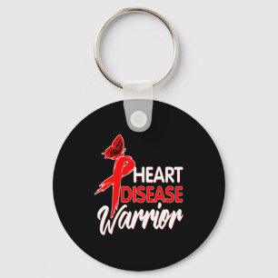 Heart Warrior Shirts Ribbon Red Heart Disease Awar Keychain