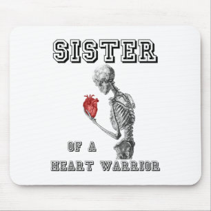 Heart Warrior Sister Skeleton Human Heart Disease  Mouse Pad