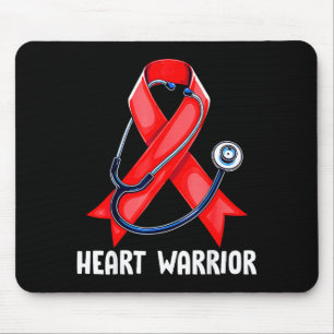 Heart Warrior Stethoscope Red Nurse Heart Disease Mouse Pad