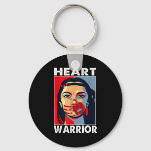 Heart Warrior Womens I Wear Red Native Disease Awa Keychain
