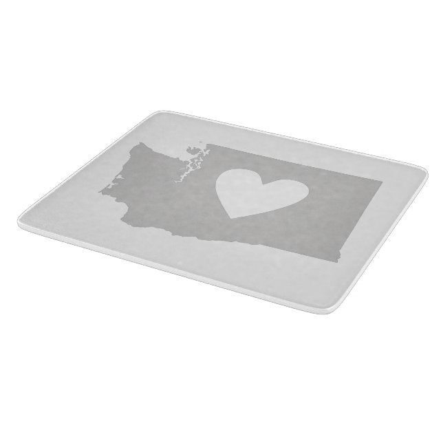 Heart Washington state silhouette Cutting Board (Corner)