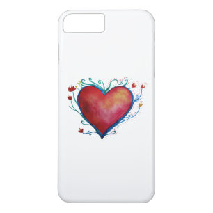 Heart Watercolor Apple iPhone 7 Plus, Barely There Case-Mate iPhone Case