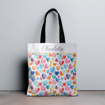 Heart Watercolor Colourful Cute Love Custom Name 