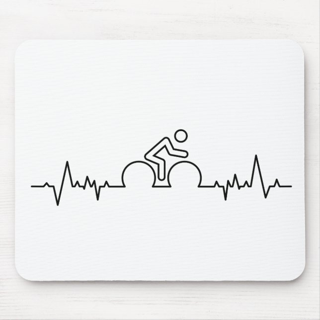 Heart-wave something. Cycling, racing. Mouse Pad (Front)
