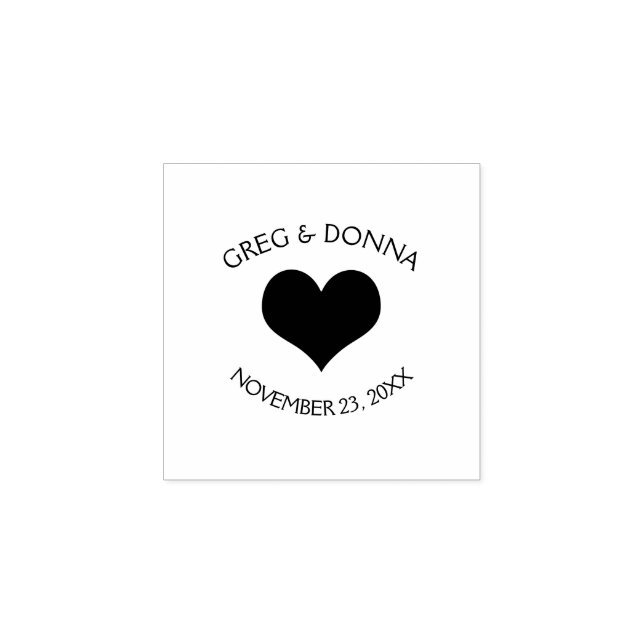 Heart Wedding Announcement Hand Stamp (Imprint)