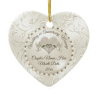 Heart, Wedding Christmas Ornaments Personalized
