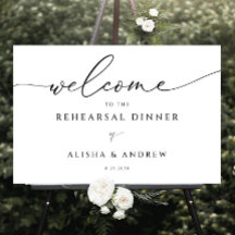 Heart Welcome to Rehearsal dinner sign,Minimal Wed