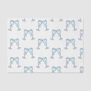 Heart Wine Glasses Blue Whimsical Wedding Tissue Paper