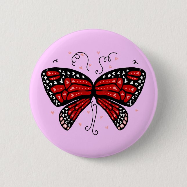 Heart Wings 2 Inch Round Button (Front)