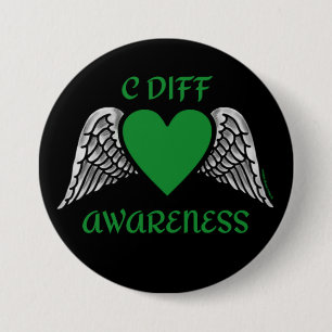 Heart/Wings...C Diff 3 Inch Round Button