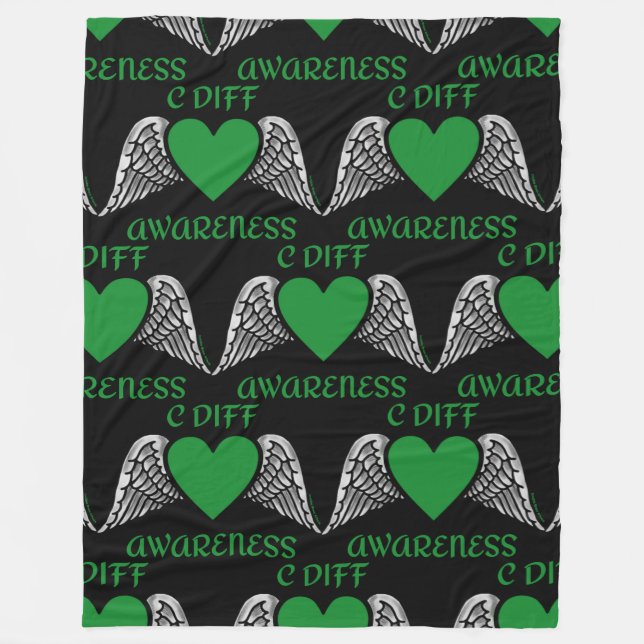 Heart/Wings...C Diff Fleece Blanket (Front)