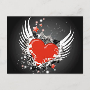 Heart & Wings Design Postcard