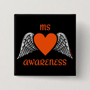 Heart/Wings...MS 2 Inch Square Button