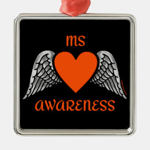 Heart/Wings...MS Metal Ornament
